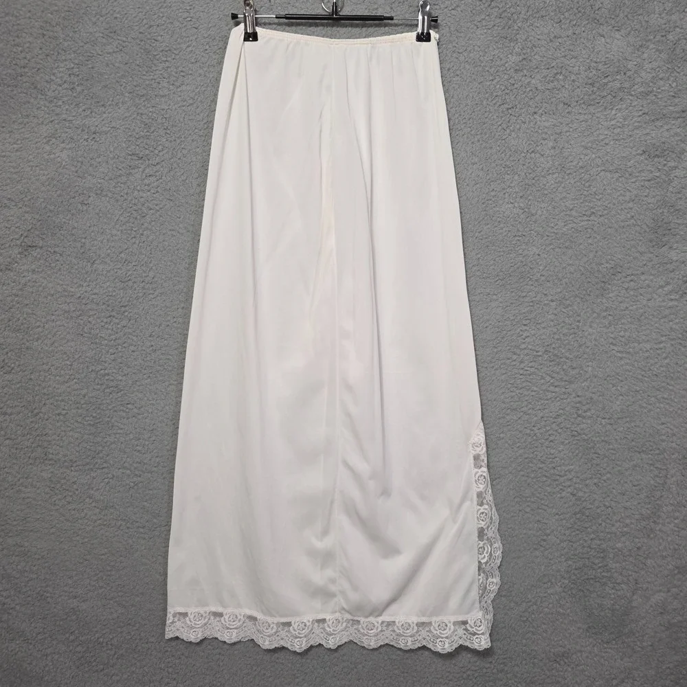 Vintage 70's JCPenny Long Maxi Vintage Half Slip Lace Ivory Nylon EUC